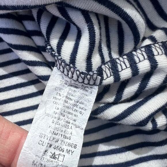 Cherish long sleeve T-shirt, with patched elbows, navy & white, women's size M - Picture 4 of 7